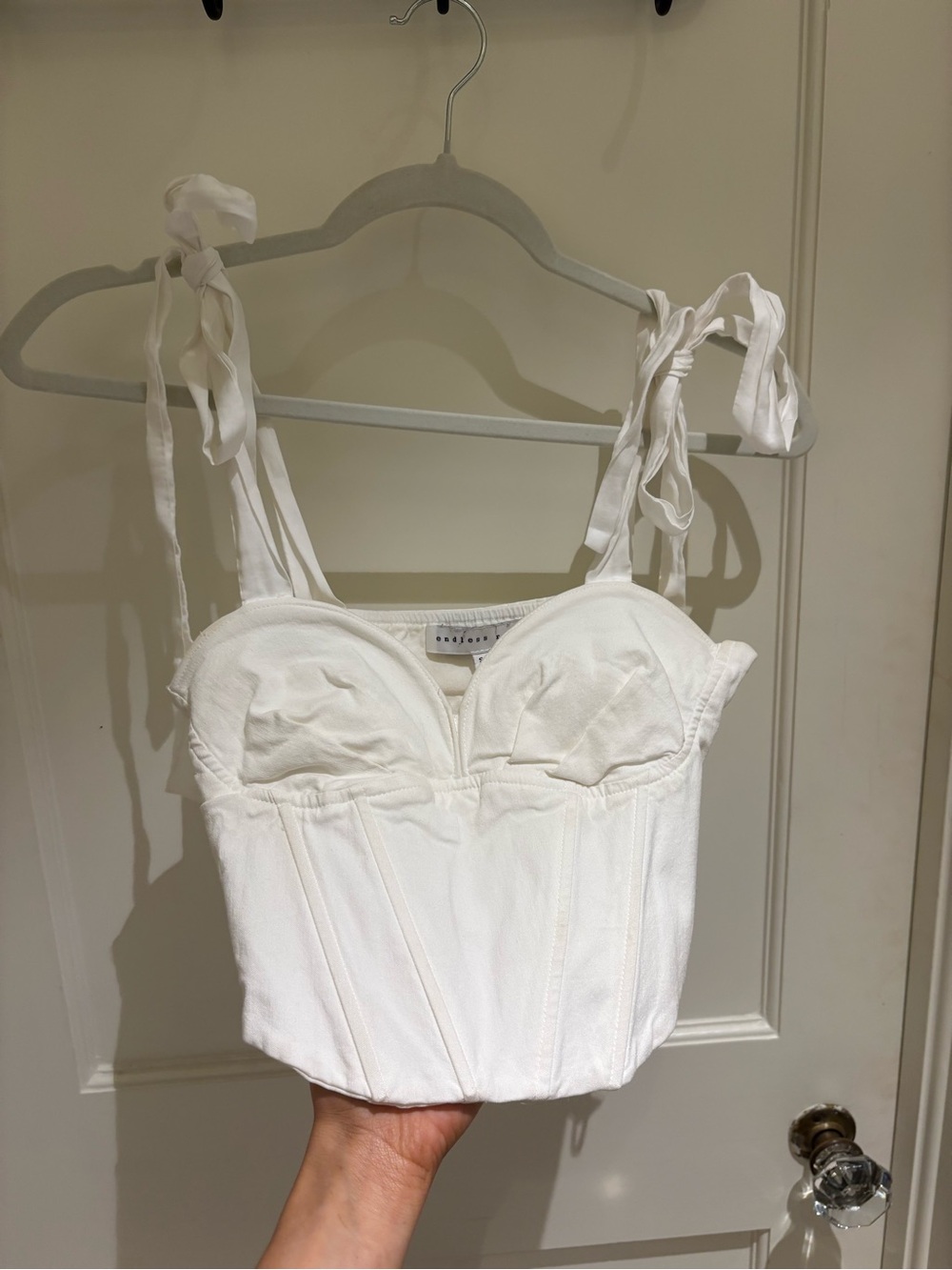 Endless Rose Cream Strapless Bustier Top